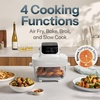 Chefman Crisp n’ Go 4 Qt Glass Air Fryer, 4-in-1, PFAS-Free Bowl & Rack(Ash Grey)