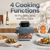 Chefman Crisp n’ Go 4 Qt Glass Air Fryer, 4-in-1, PFAS-Free Bowl & Rack(Lava Slate)
