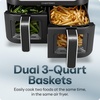 Chefman TurboFry 6-Quart Dual-Basket Air Fryer with Easy View Windows, Sync Finish, Digital Touch Controls, Nonstick Dishwasher-Safe Baskets, 5 Cooking Functions, 1700W
