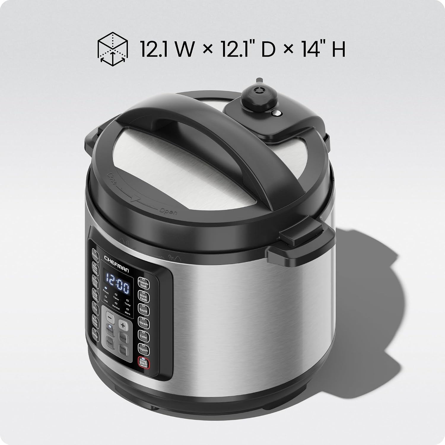 image:imageChefman 13in1 Electric Pressure Cooker 6Quart Multicooker with Touchscreen Controls Slow Cooker Steamer Saut Soup Chili Delay Start amp Keep Warm Stainless Steel