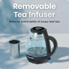 Chefman Electric Kettle with Tea Infuser, 1.7L 1500W, Removable Lid for Easy Cleaning, Boil-Dry Protection, Stainless Steel Filter, BPA Free, Auto Shut Off Hot Water Boiler, Glass Electric Tea Kettle(1.7 liters)