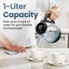 Chefman Electric Kettle with Tea Infuser, 1.7L 1500W, Removable Lid for Easy Cleaning, Boil-Dry Protection, Stainless Steel Filter, BPA Free, Auto Shut Off Hot Water Boiler, Glass Electric Tea Kettle(1.0 liters)