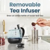 Chefman Electric Kettle with Tea Infuser, 1.7L 1500W, Removable Lid for Easy Cleaning, Boil-Dry Protection, Stainless Steel Filter, BPA Free, Auto Shut Off Hot Water Boiler, Glass Electric Tea Kettle(1.0 liters)
