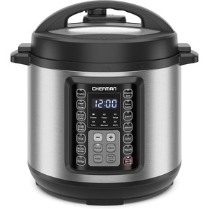 Chefman 13-in-1 Electric Pressure Cooker, 6-Quart Multicooker with Touchscreen Controls, Slow Cooker, Steamer, Sauté, Soup, Chili, Delay Start & Keep Warm, Stainless Steel